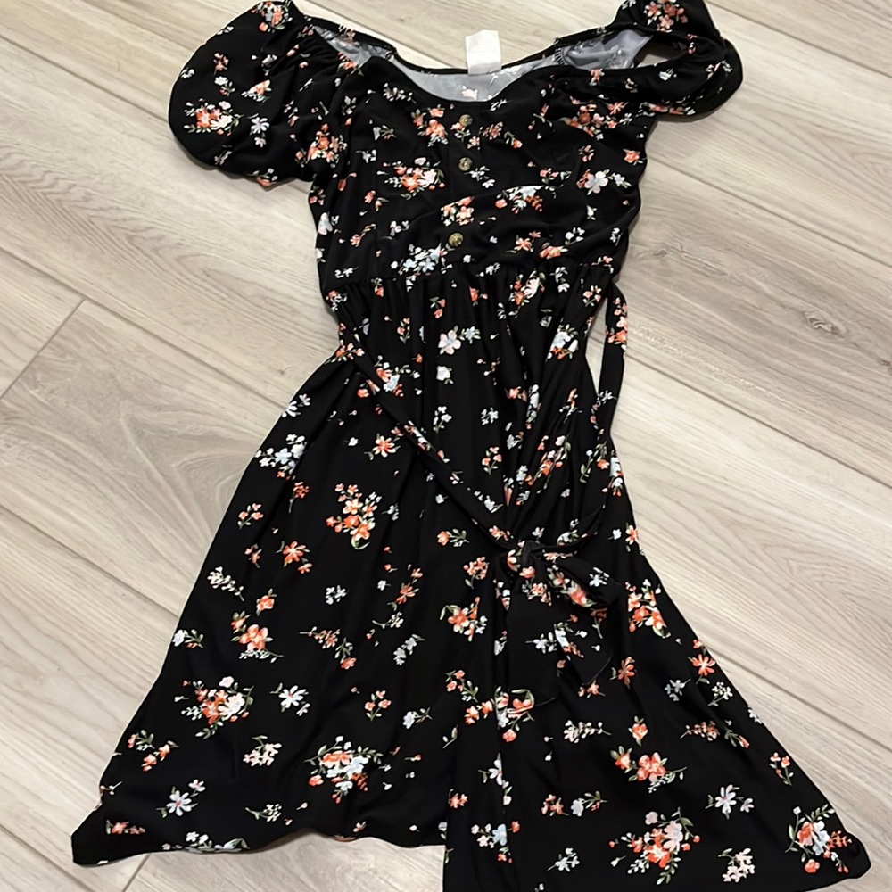 black floral dress